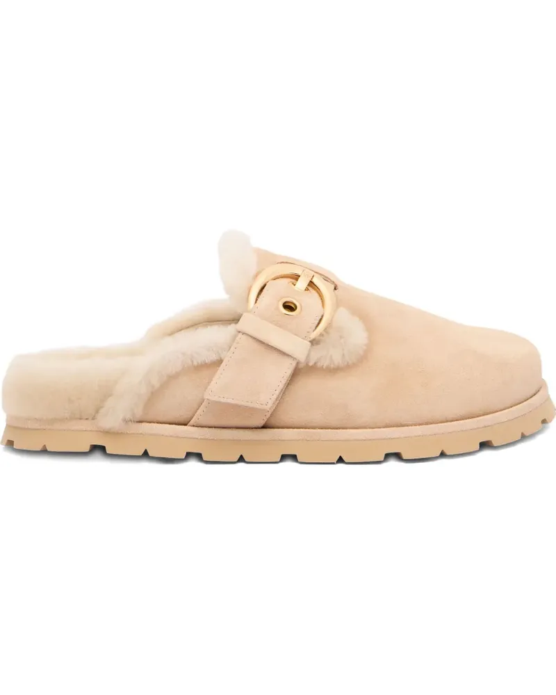 Stuart Weitzman Chrystie shearling mule - Nude Nude