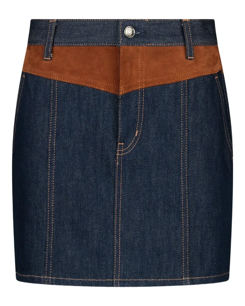 Liu Jo Jeans-Minirock mit Wildledereinsätzen - Blau Blau