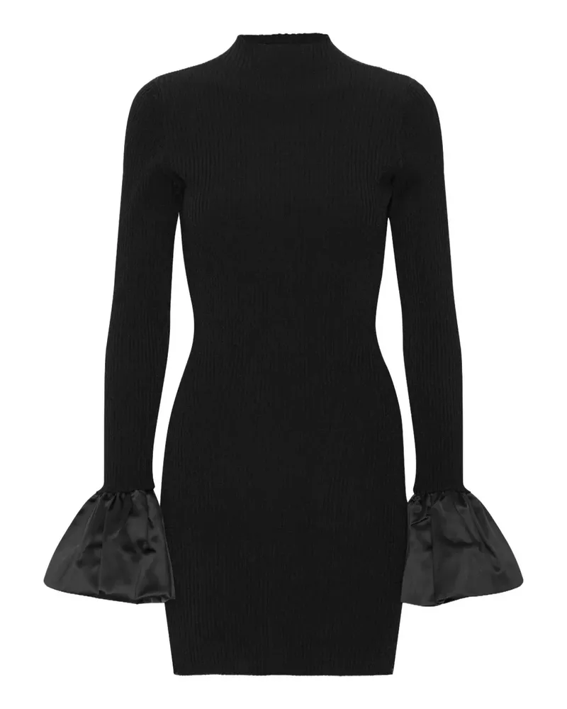 ROTATE Birger Christensen Gestricktes Minikleid mit Cut-Out - Schwarz Schwarz