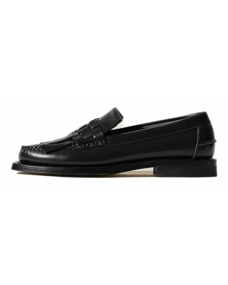 HEREU interwoven fringe-detail loafers - Schwarz Schwarz