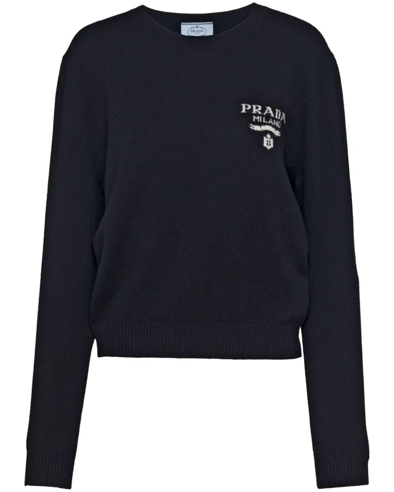 Prada Intarsien-Pullover aus Kaschmir - Blau Blau
