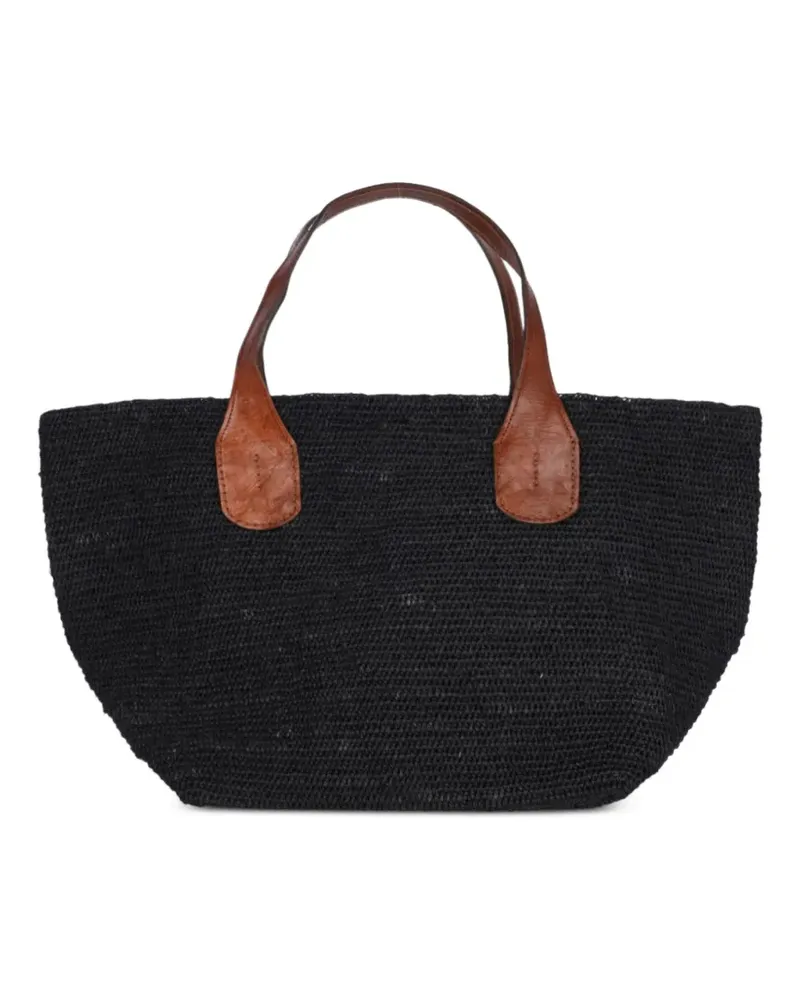 IBELIV Tokyo II leather-trim tote bag - Schwarz Schwarz