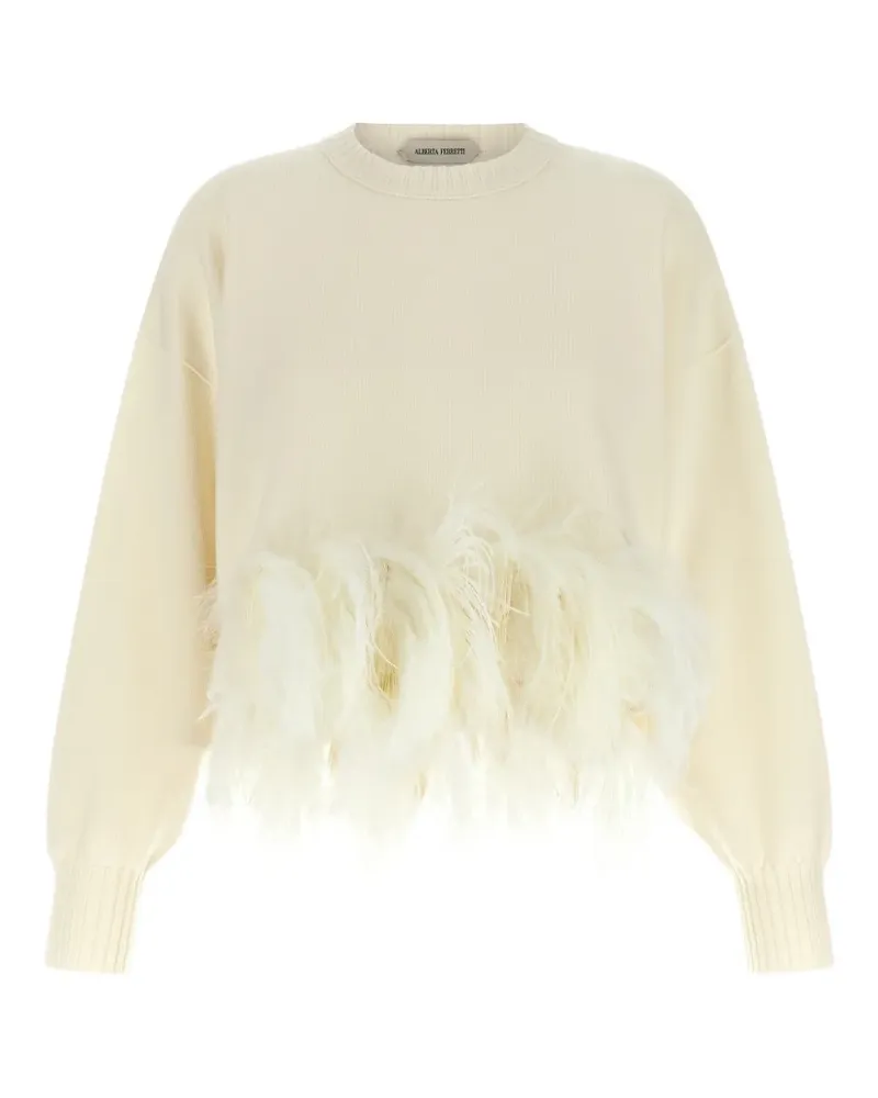 Alberta Ferretti Pullover mit Federn - Nude Nude