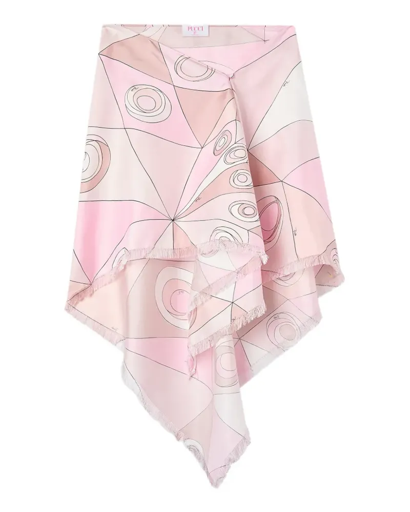 Emilio Pucci Asymmetrischer Seidenrock mit Occhi-Print - Rosa Rosa