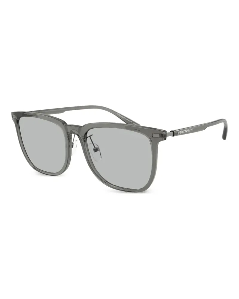 Emporio Armani Sonnenbrille mit eckigem Gestell - Grau Grau
