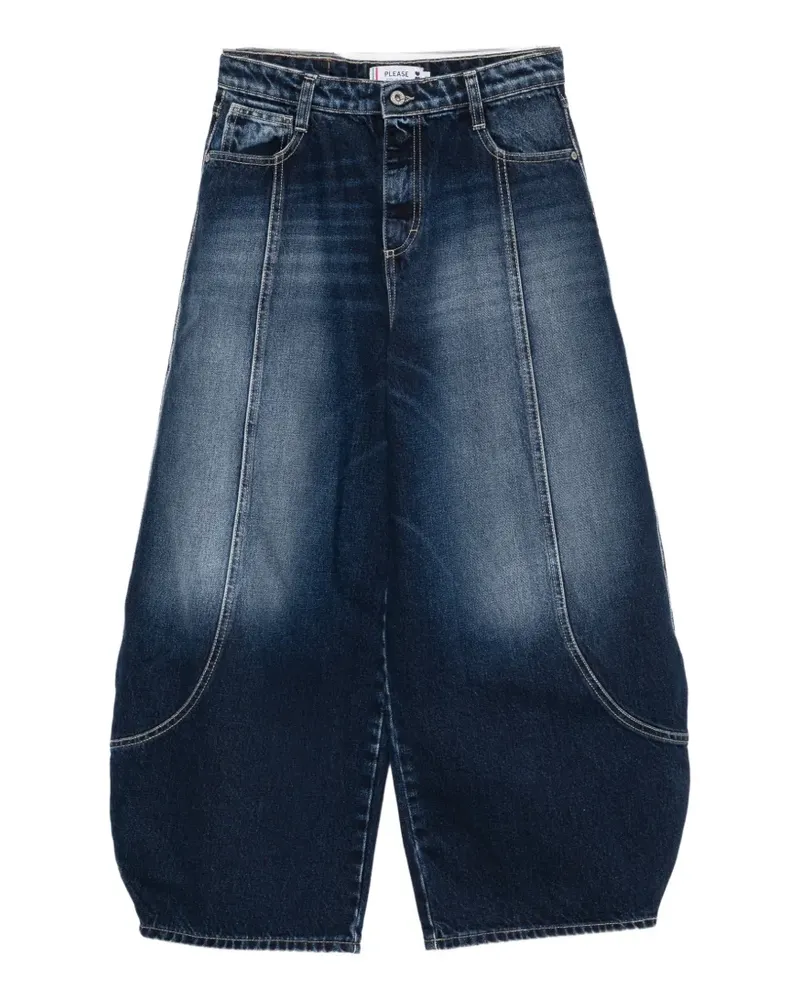 Please barrel-leg panelled jeans - Blau Blau