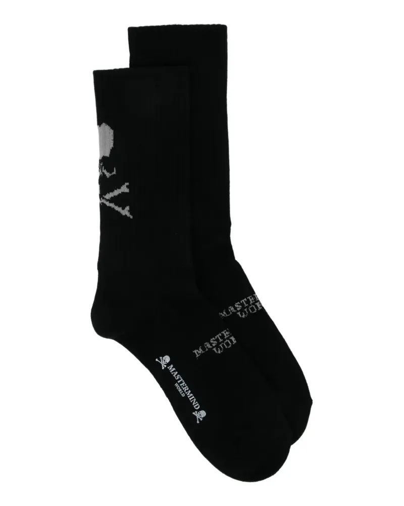 Mastermind World skull-intarsia logo socks - Schwarz Schwarz