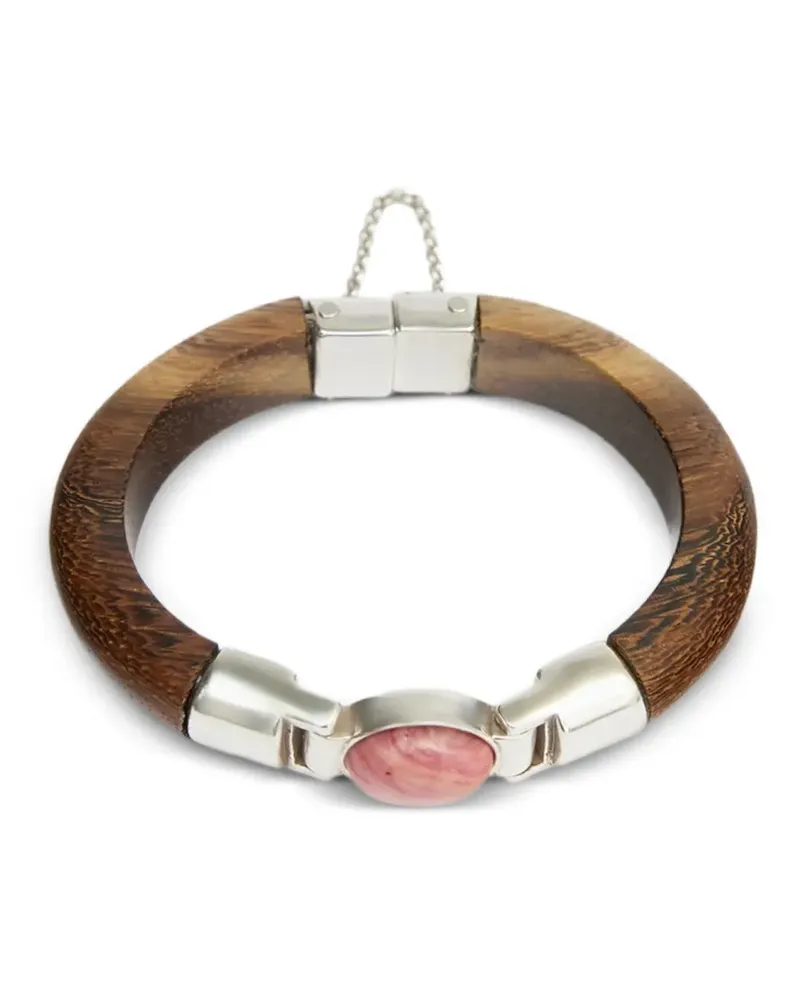 Isabel Marant Taylor Armband mit Holzstein - Silber Silber