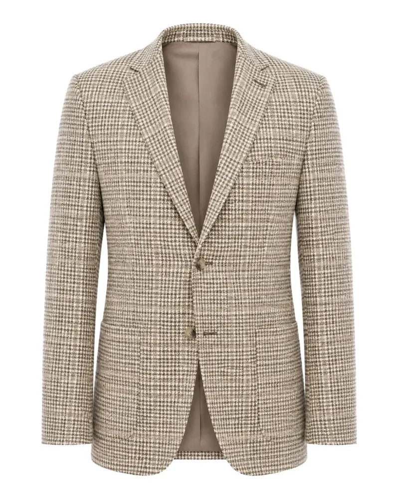 Corneliani check-pattern blazer - Nude Nude
