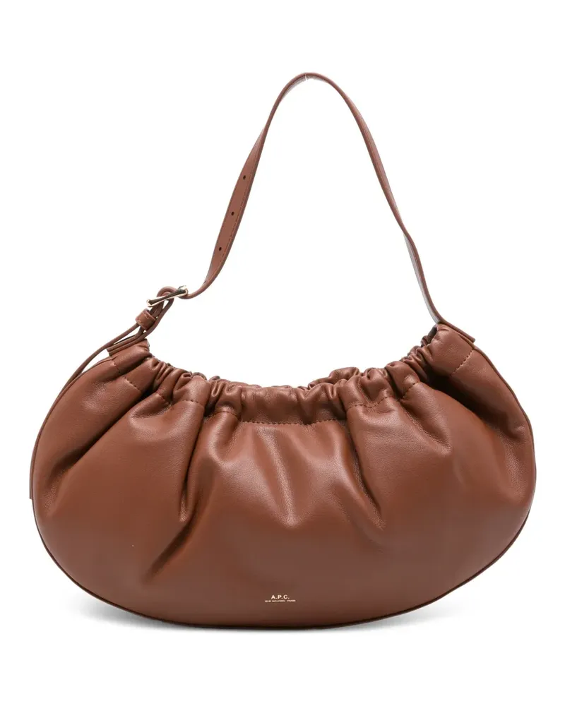 A.P.C. Schultertasche mit Raffungen - Braun Braun