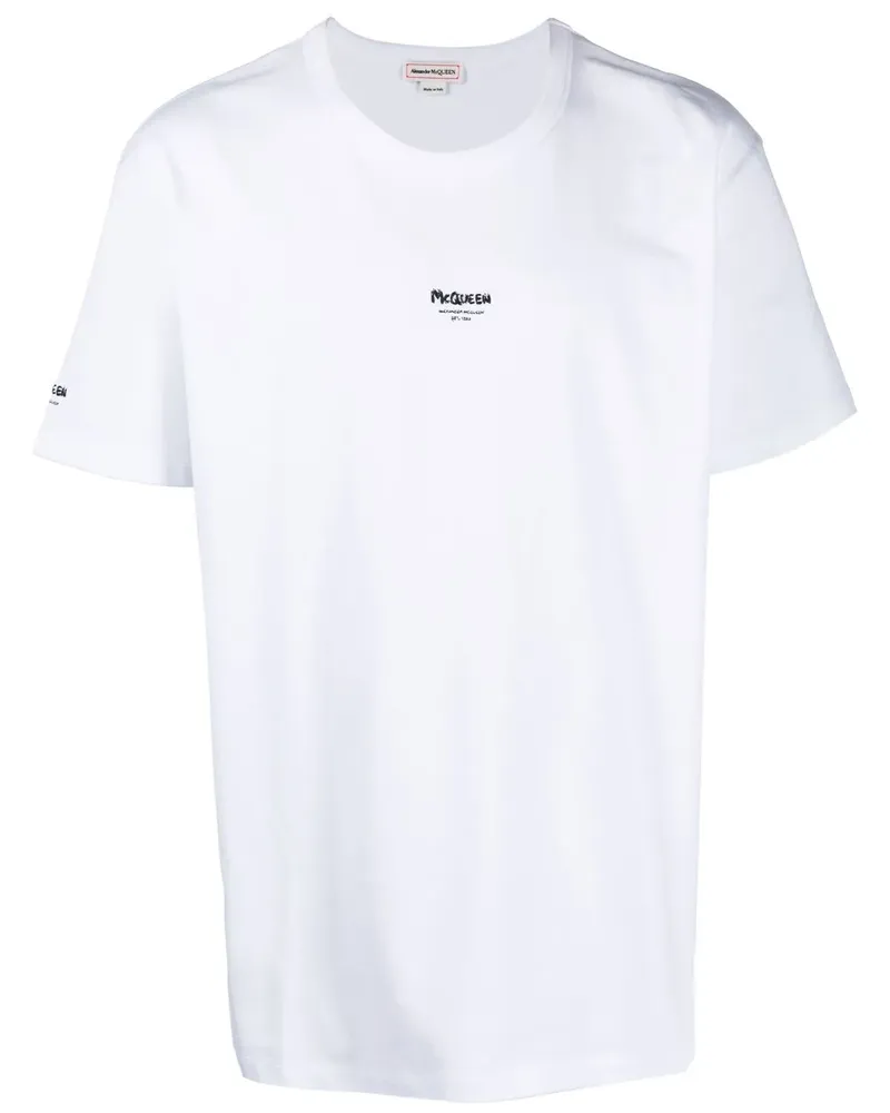 Alexander McQueen T-Shirt mit Graffiti-Print - Weiß Weiß
