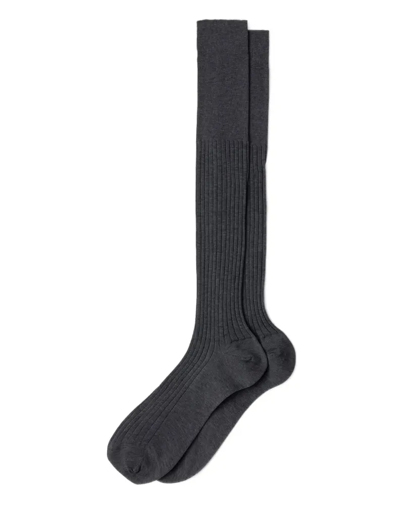 Prada Gerippte Kniestrümpfe - Grau Grau