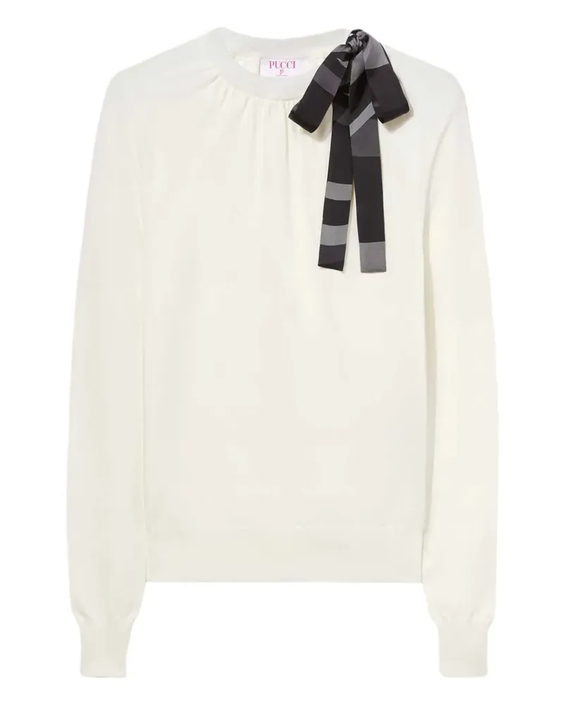 Emilio Pucci x Camille Miceli bow-detail sweater - Weiß Weiß