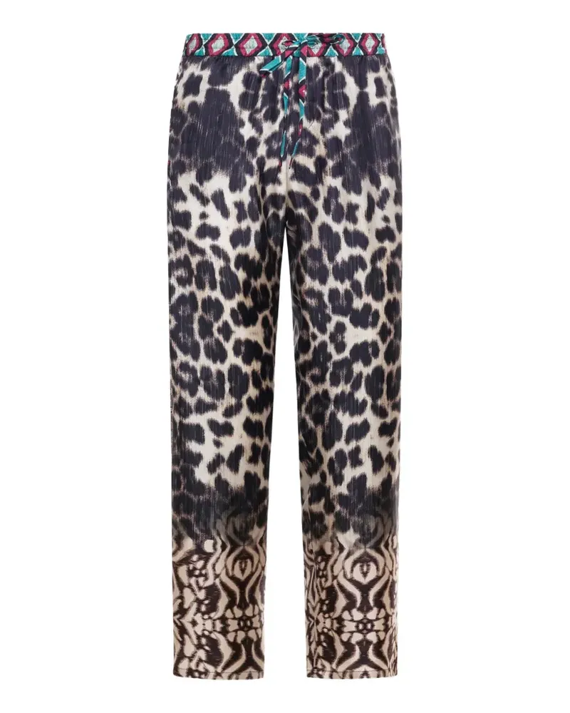 Pierre-Louis Mascia Aloe Hose mit Leoparden-Print - Schwarz Schwarz