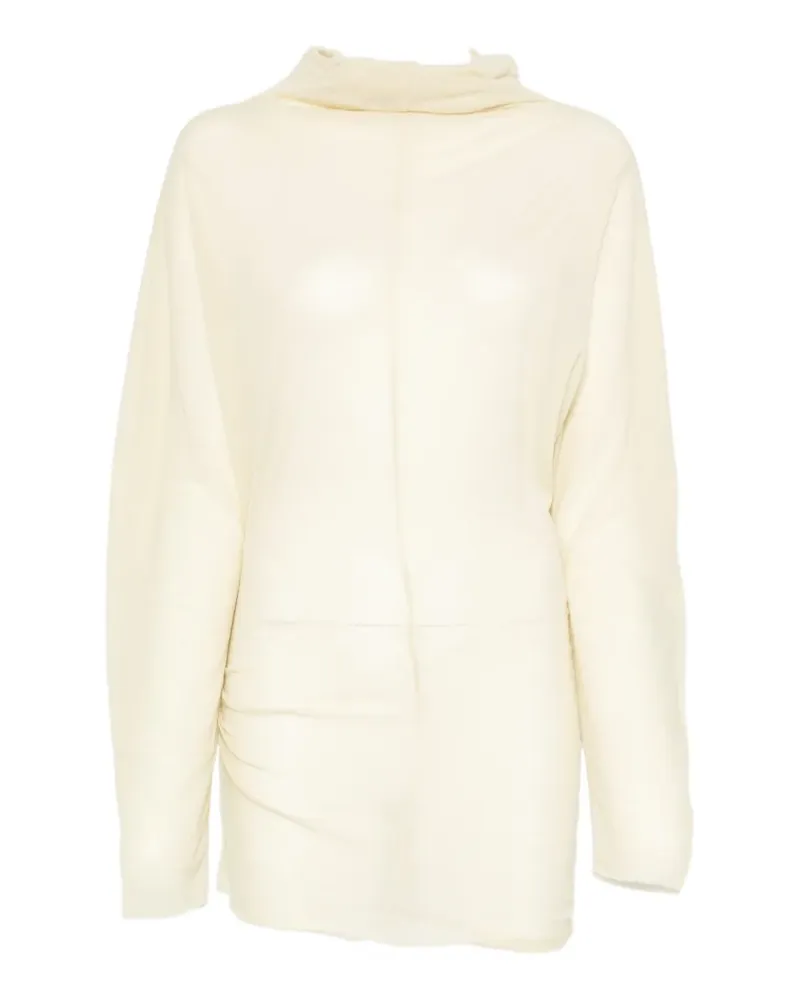Soeur long-sleeve ruched top - Nude Nude