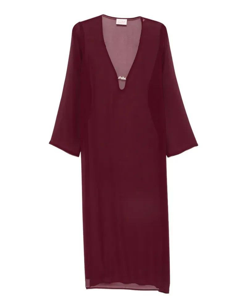 MC2 Saint Barth plunging V-neck side-slit dress - Rot Rot