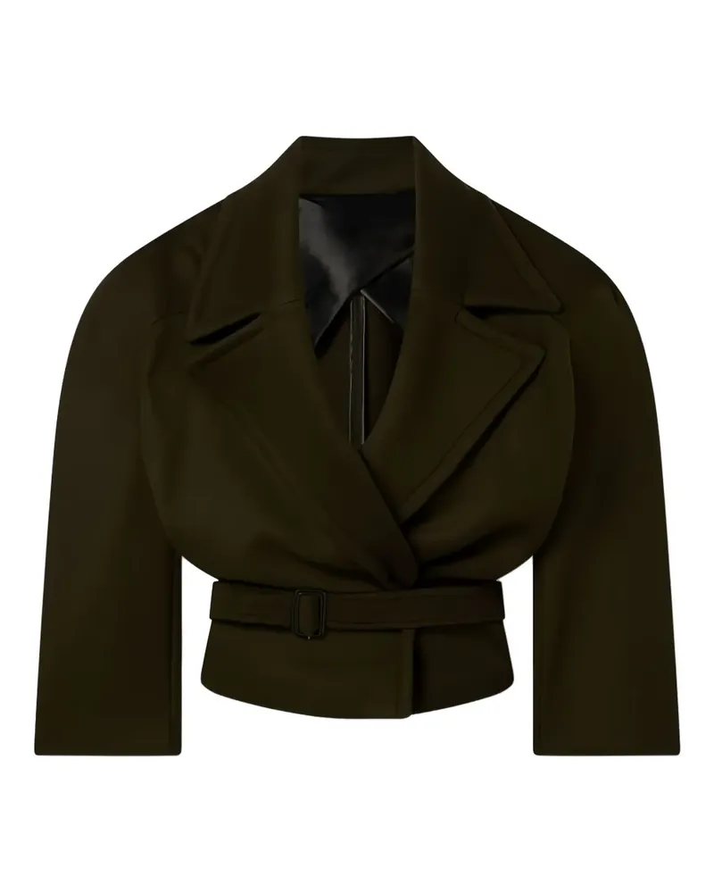 Stella McCartney Cropped-Jacke mit Gürtel - Grün Grün