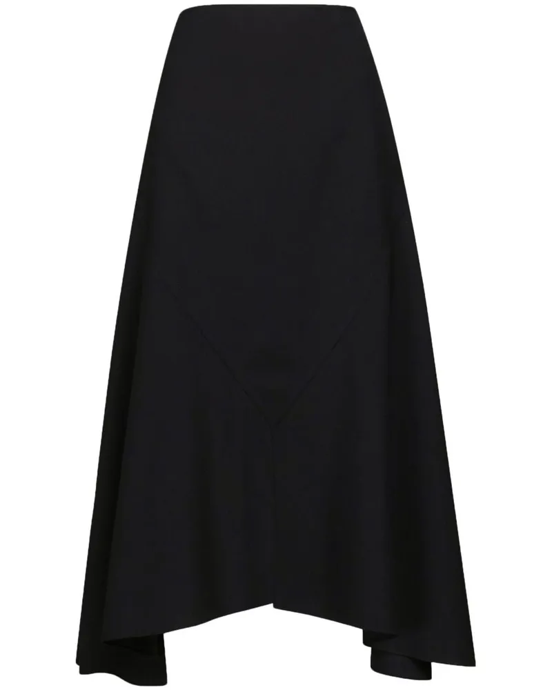 Marni Asymmetrischer Midirock - Schwarz Schwarz