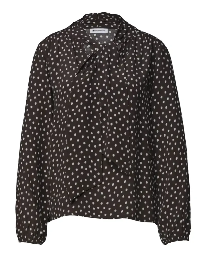 Street One Schluppenbluse mit Polka Dots - Braun Braun