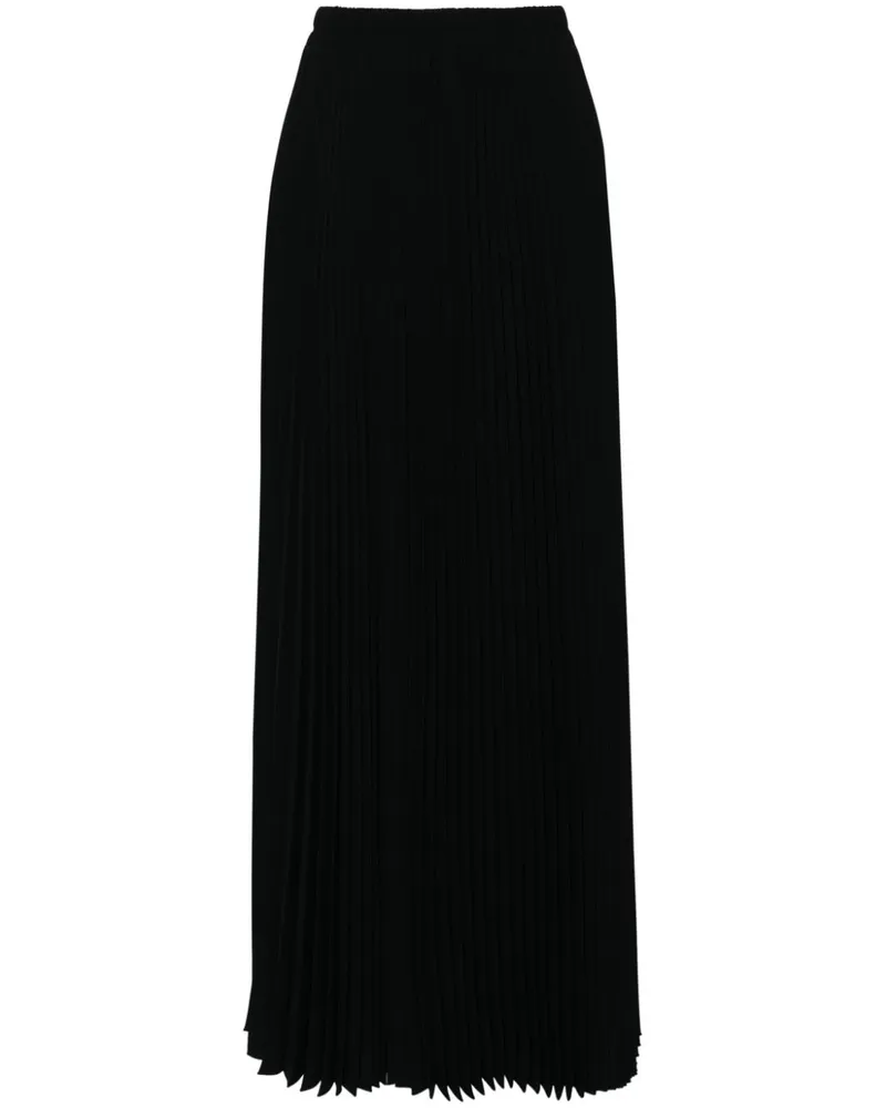 STYLAND High-Waist-Midirock mit Falten - Schwarz Schwarz