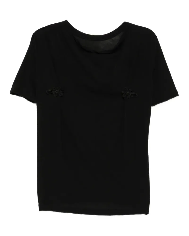 Yohji Yamamoto T-Shirt mit Falten - Schwarz Schwarz