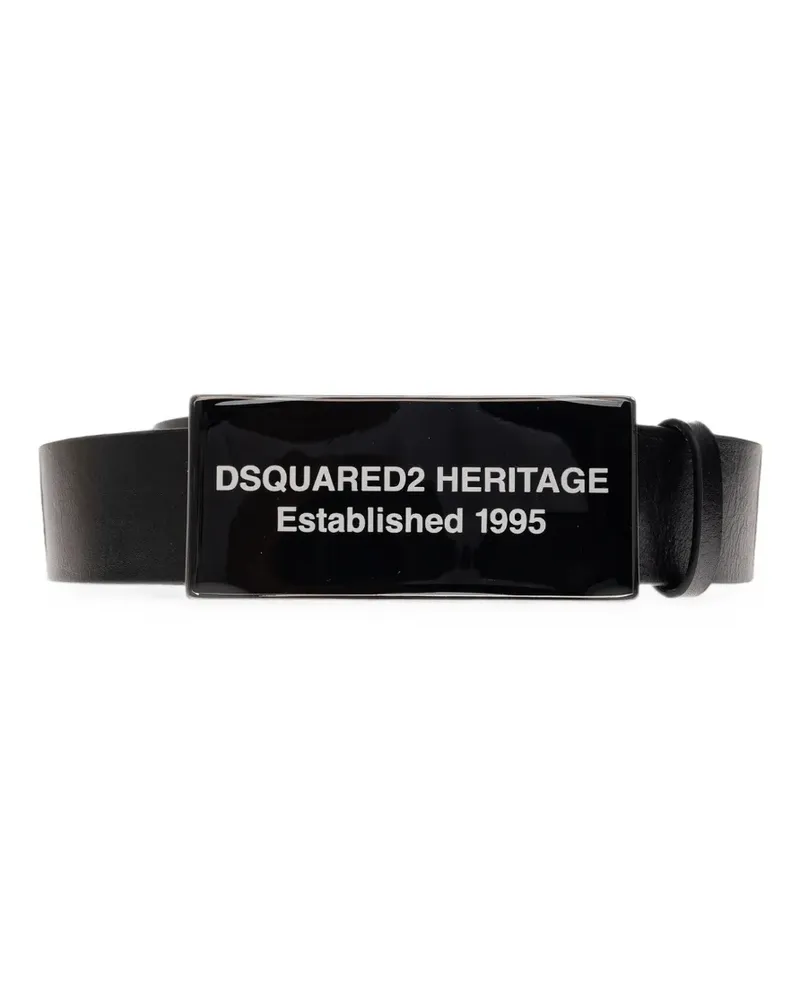 Dsquared2 Gürtel mit Heritage-Plakette - Schwarz Schwarz
