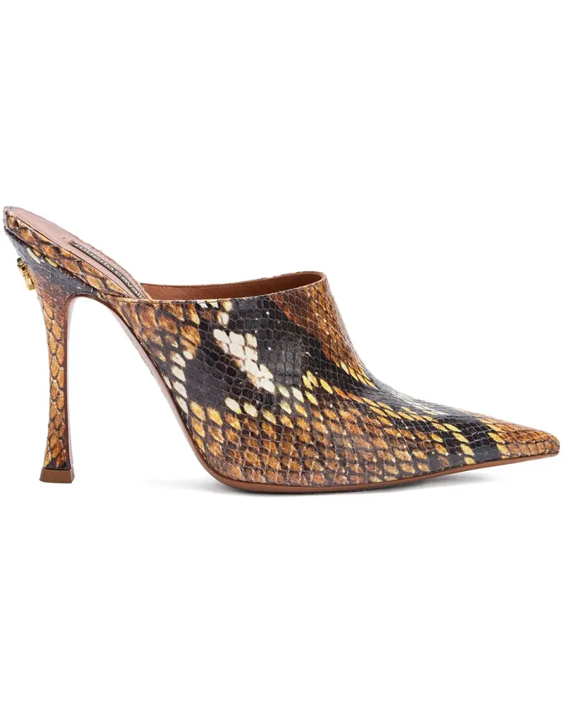 Roberto Cavalli Mules mit Python-Print - Braun Braun