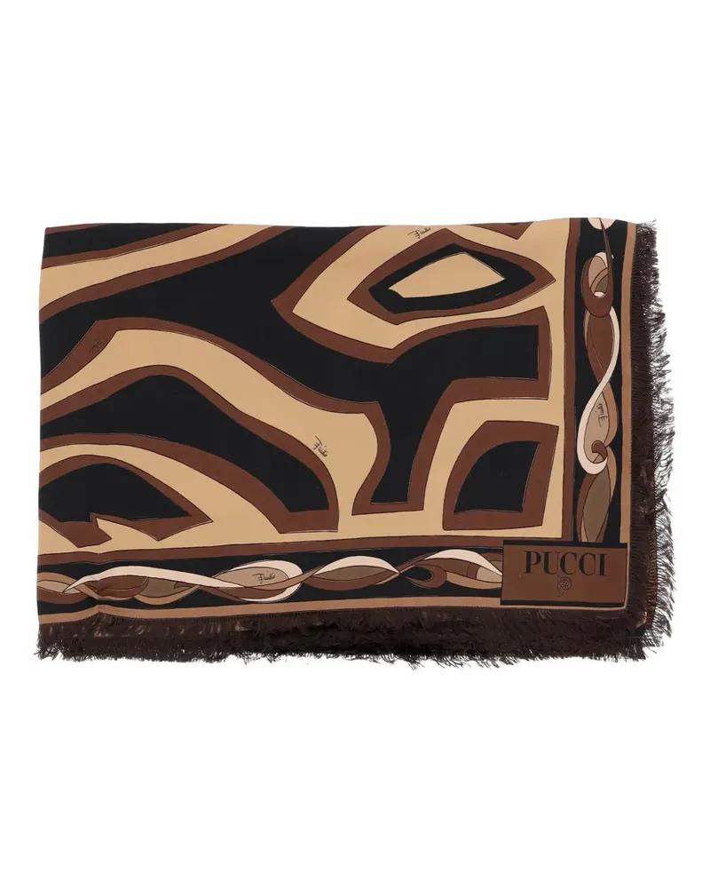Emilio Pucci geometric-pattern silk scarf - Nude Nude