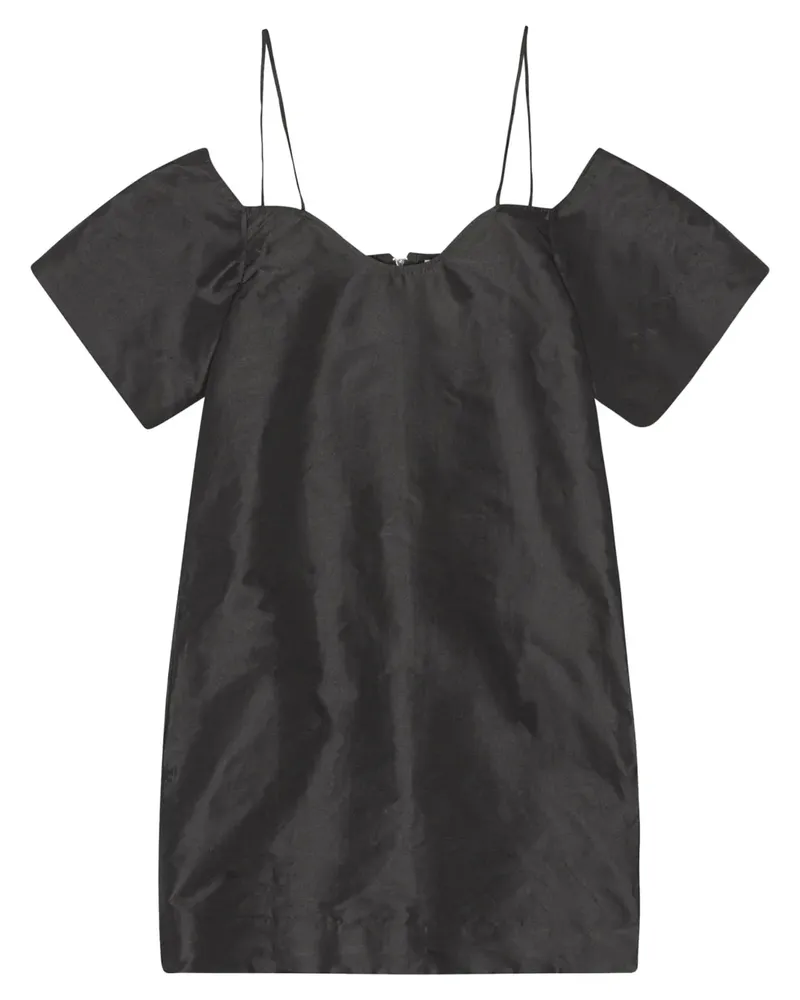 Ganni Schulterfreies Minikleid - Schwarz Schwarz