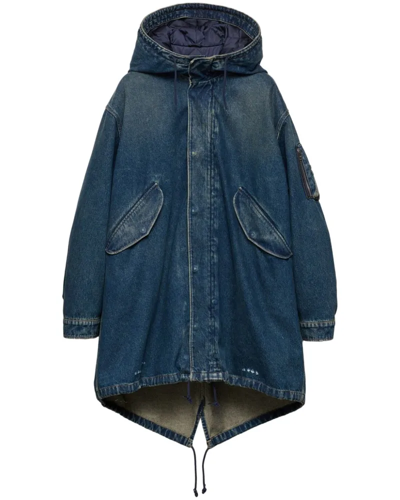 Prada Wattierter Jeansmantel - Blau Blau