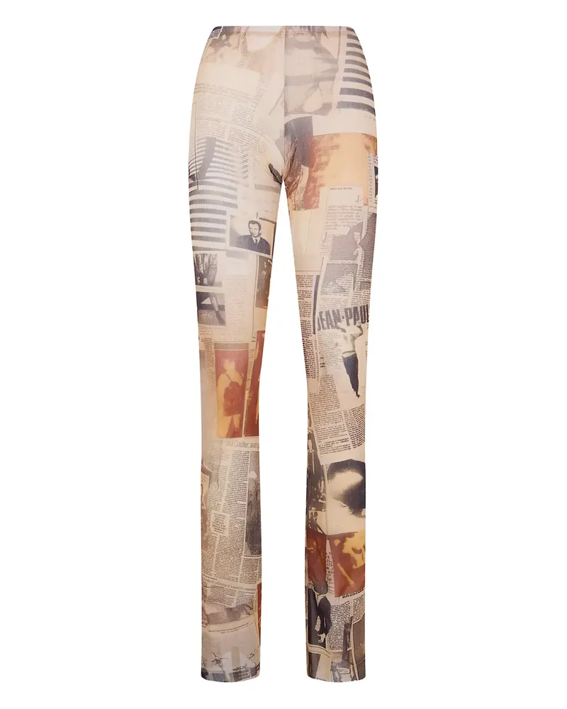 Jean Paul Gaultier newspaper-print leggings - Nude Nude