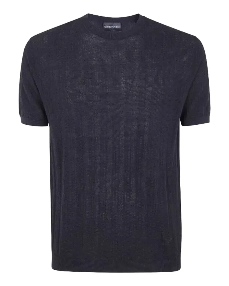 Emporio Armani ribbed-textured T-shirt - Grau Grau