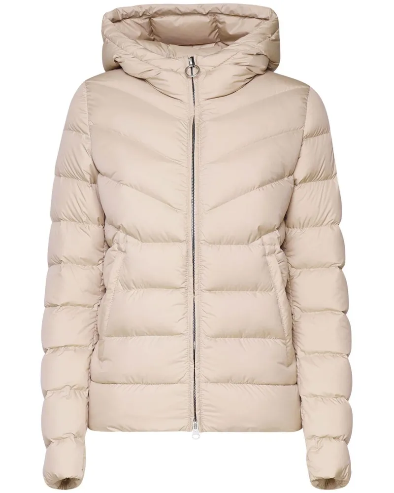 Colmar logo-patch hooded puffer jacket Nude