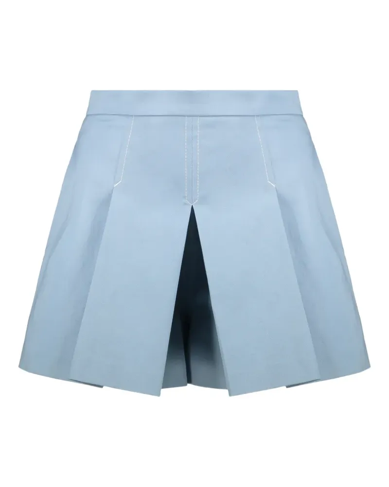 RED Valentino pleated contrast-stitch mini shorts - Blau Blau