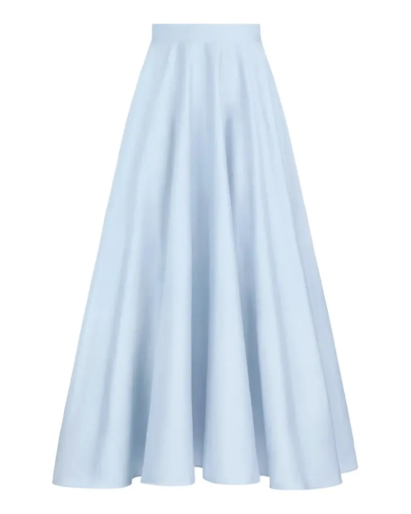 Oscar de la Renta Midirock aus Popeline - Blau Blau