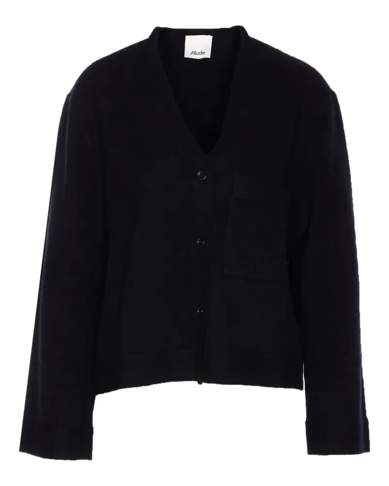 ALLUDE Geknöpfter Cardigan mit Vordertasche - Schwarz Schwarz