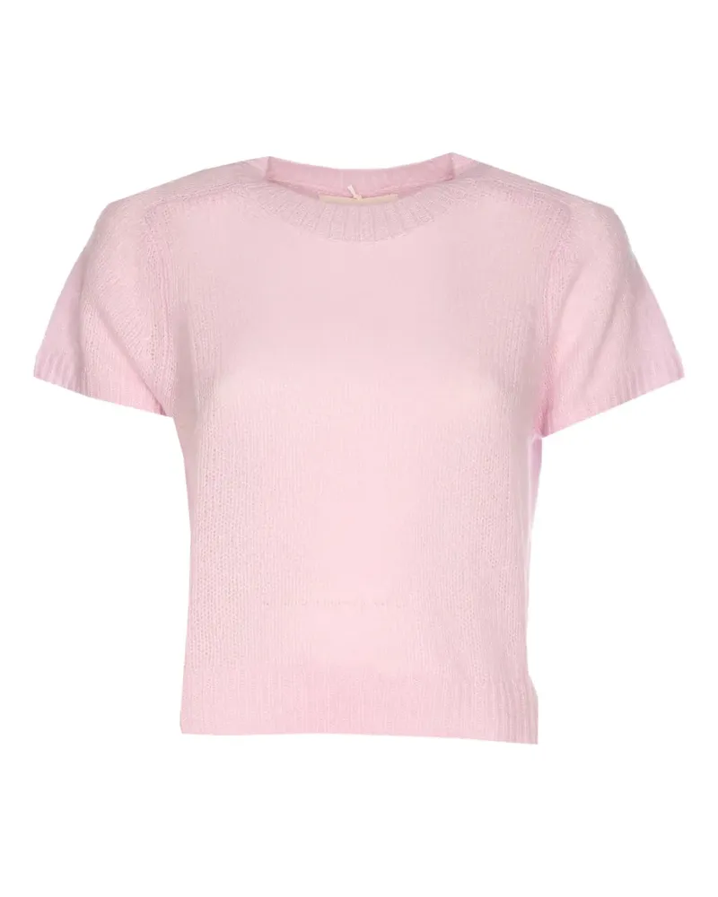 Lisa Yang Gestricktes T-Shirt - Rosa Rosa