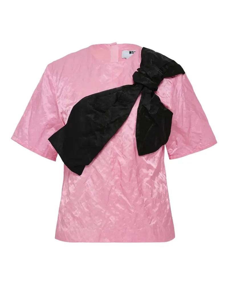 MSGM diagonal-ribbon blouse - Rosa Rosa