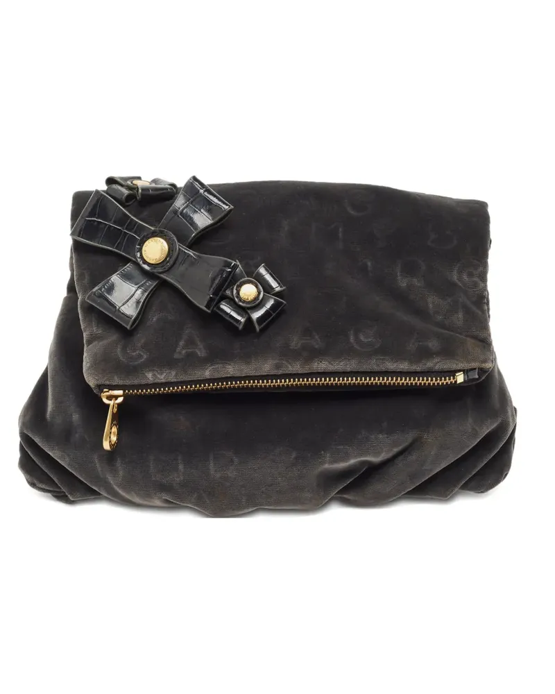 Marc Jacobs Clutch aus Samt mit Schleifendetail - Grau Grau