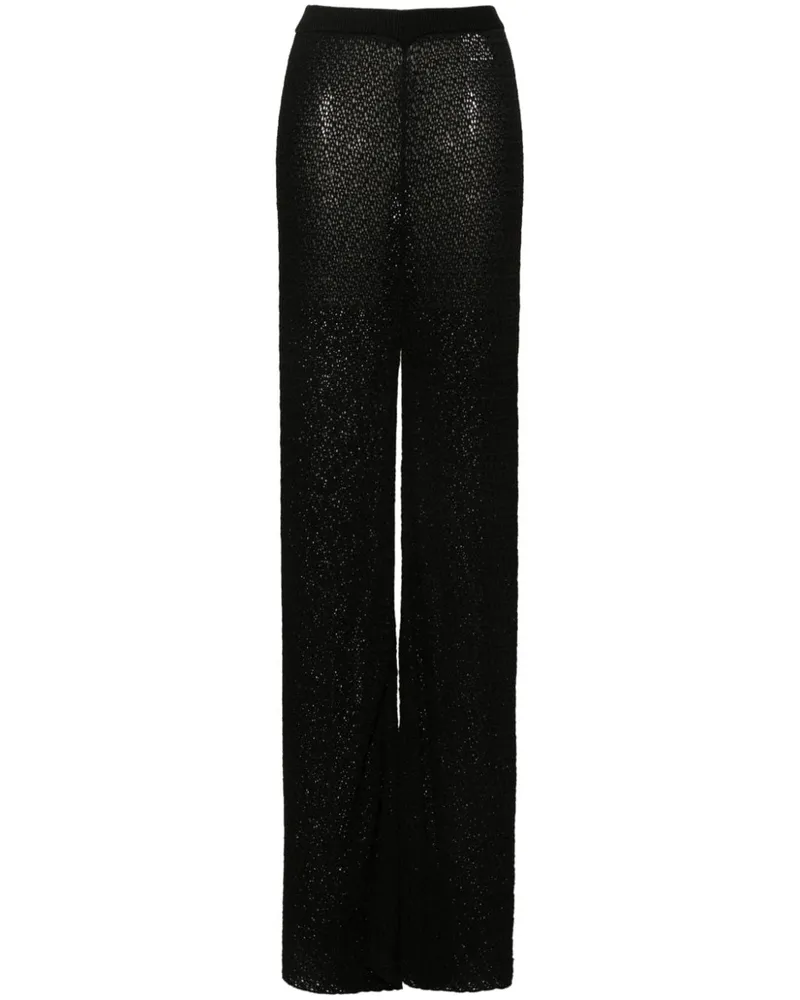 Totême Gerade Viron Häkelhose - Schwarz Schwarz