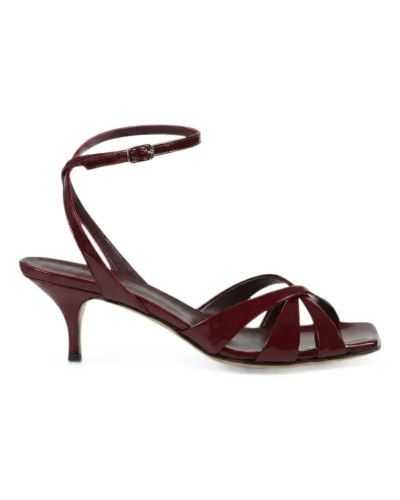 Guglielmo Rotta patent-leather crossover-strap sandals Rot