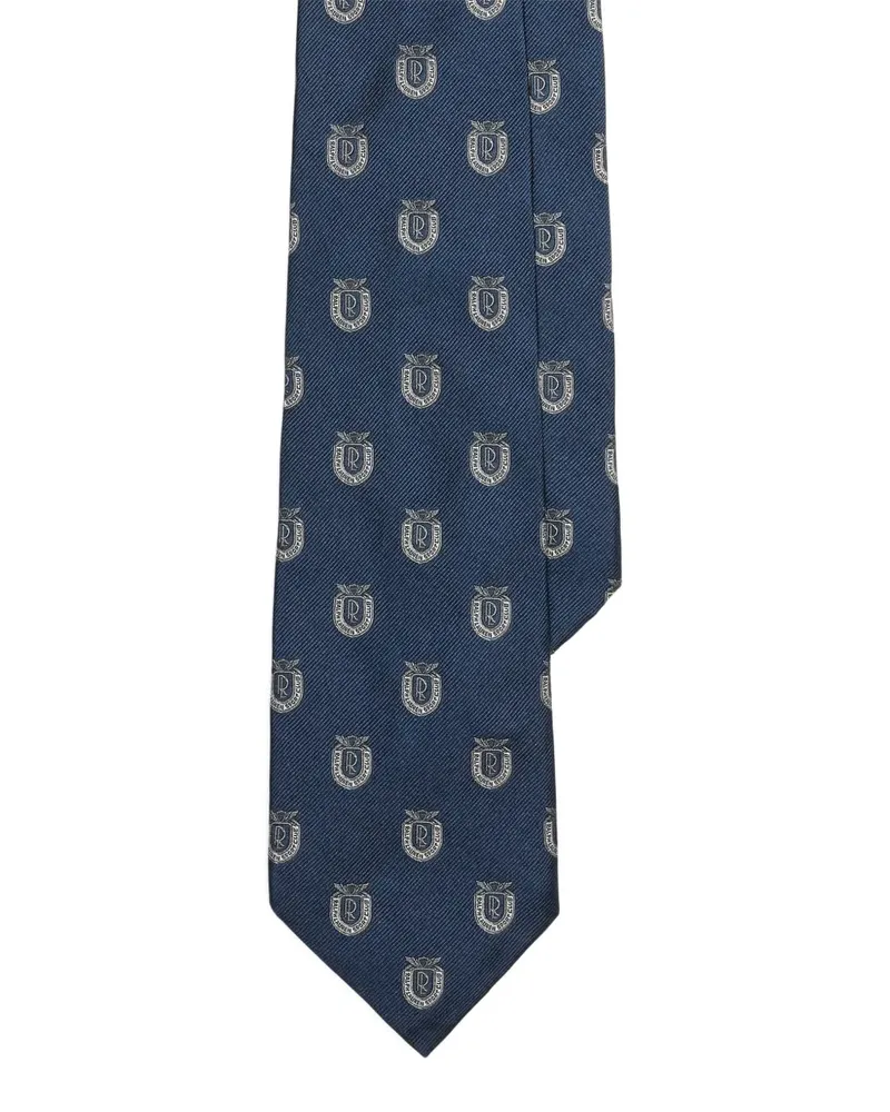 Ralph Lauren Seidenkrawatte mit Wappenmotiv - Blau Blau
