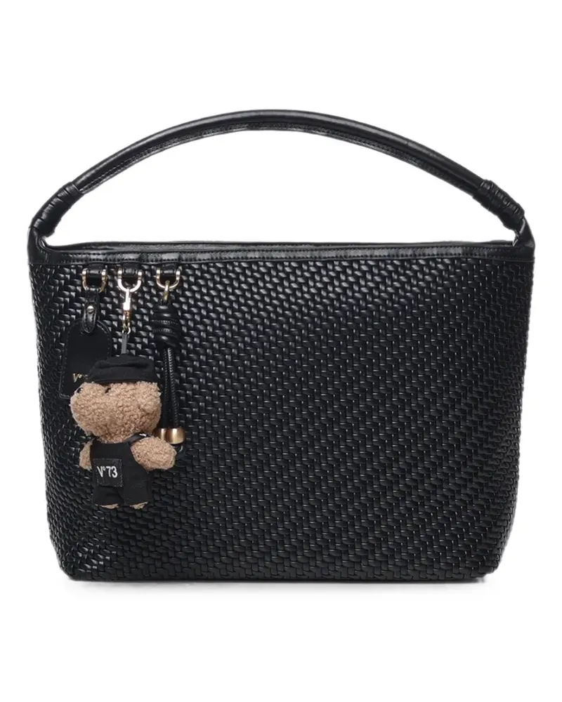 V°73 Zelda Schultertasche mit Webmuster - Schwarz Schwarz