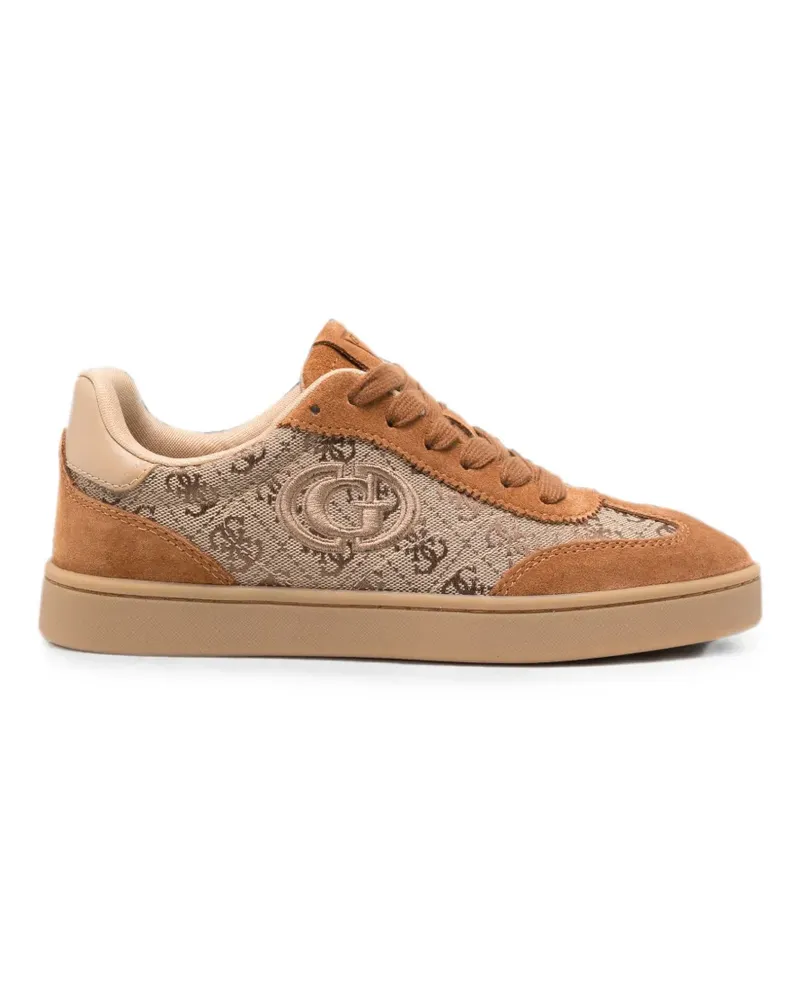 Guess monogram-pattern panelled sneakers - Braun Braun