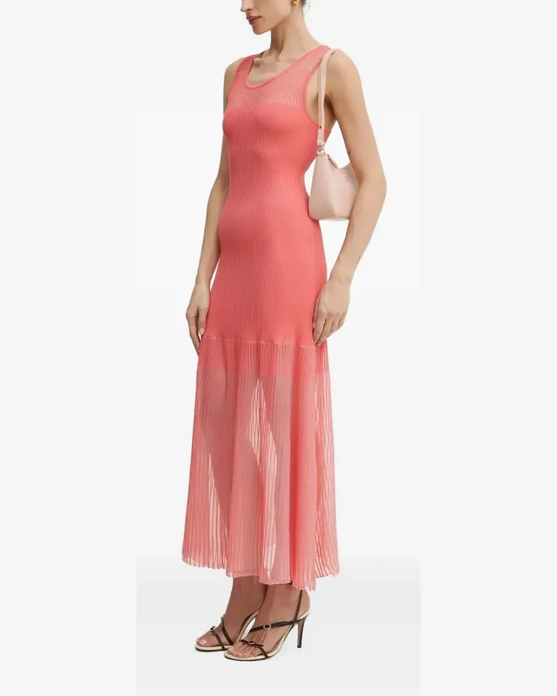 Pinko Midikleid mit gerippten Falten - Rosa Rosa