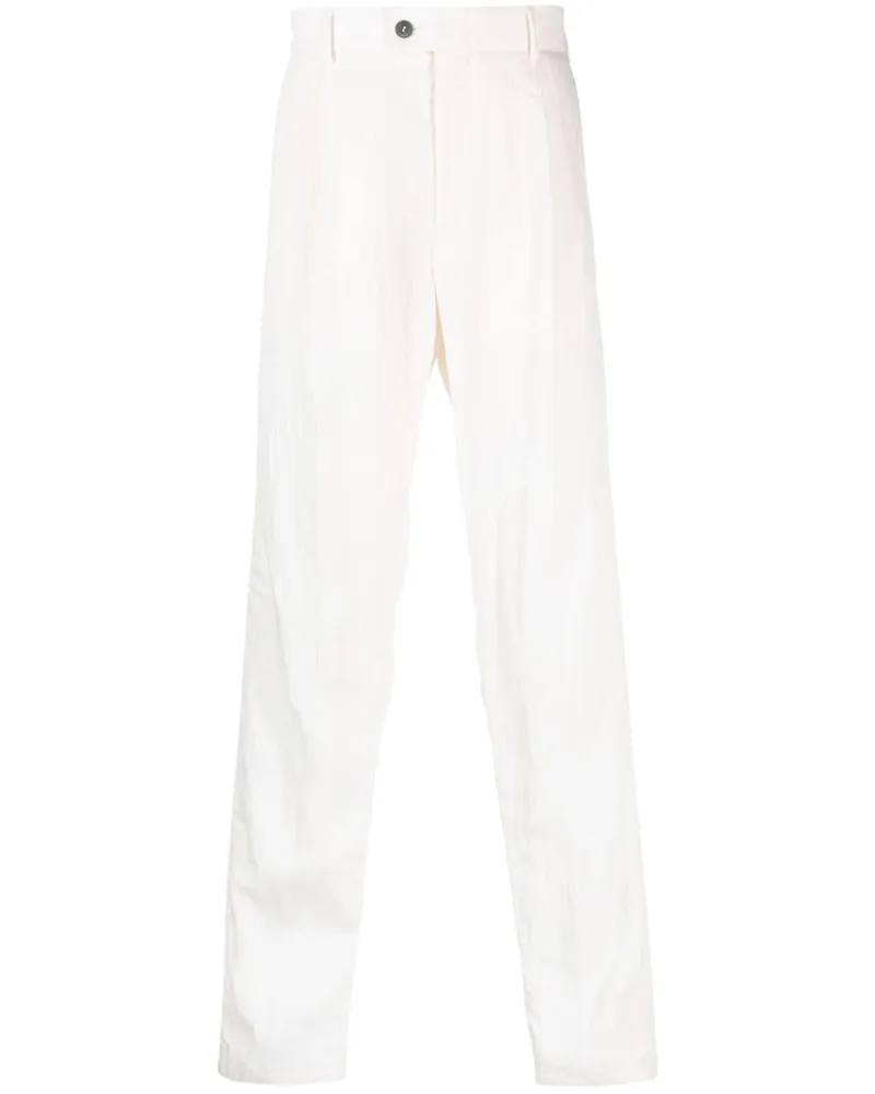 Giorgio Armani Straight-Leg-Hose mit Knitteroptik - Nude Nude