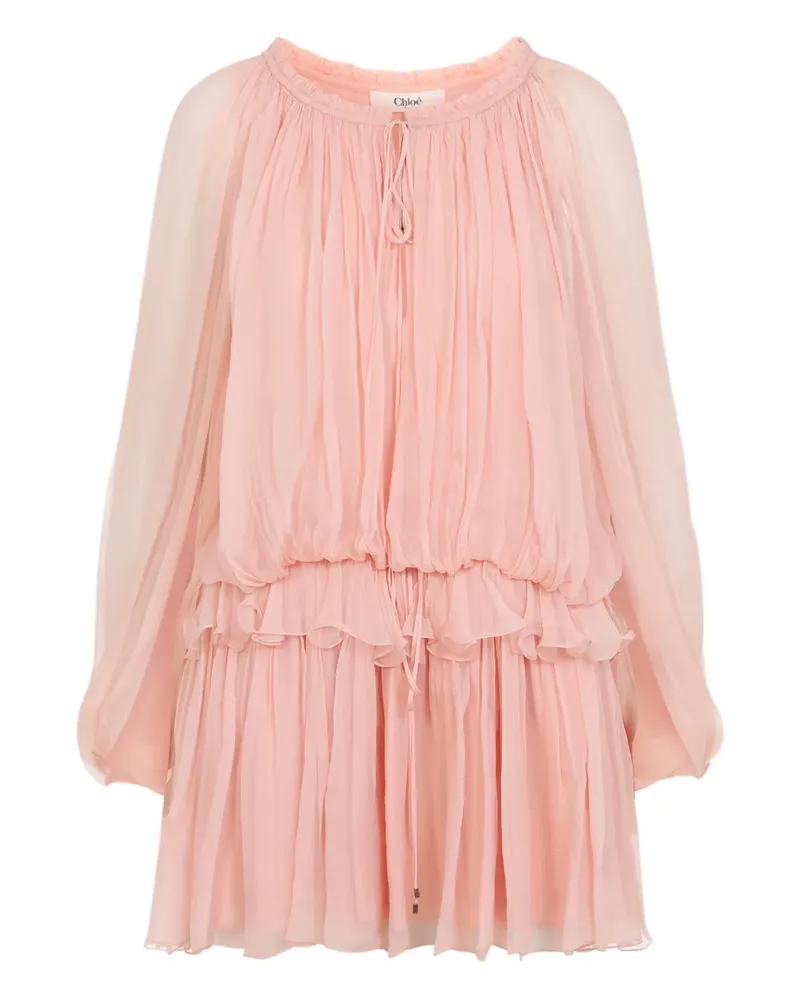 Chloé Gerüschtes Kleid aus Seide - Rosa Rosa