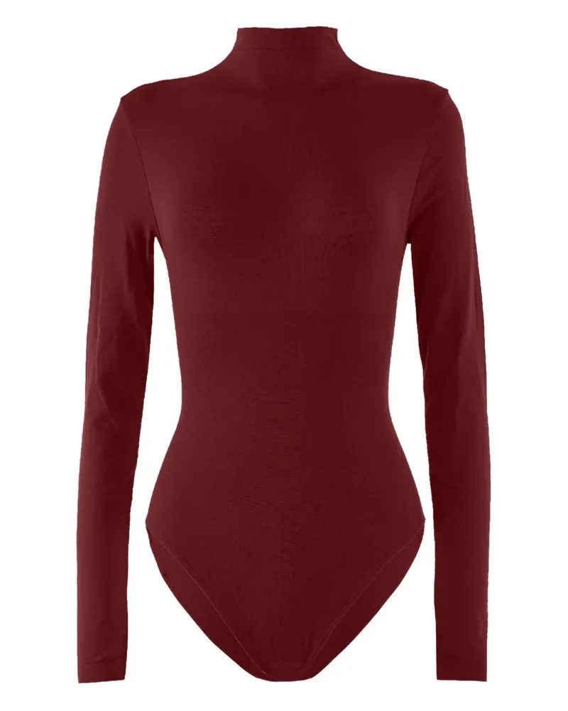 Wolford Langärmeliger Body mit Stehkragen - Rot Rot