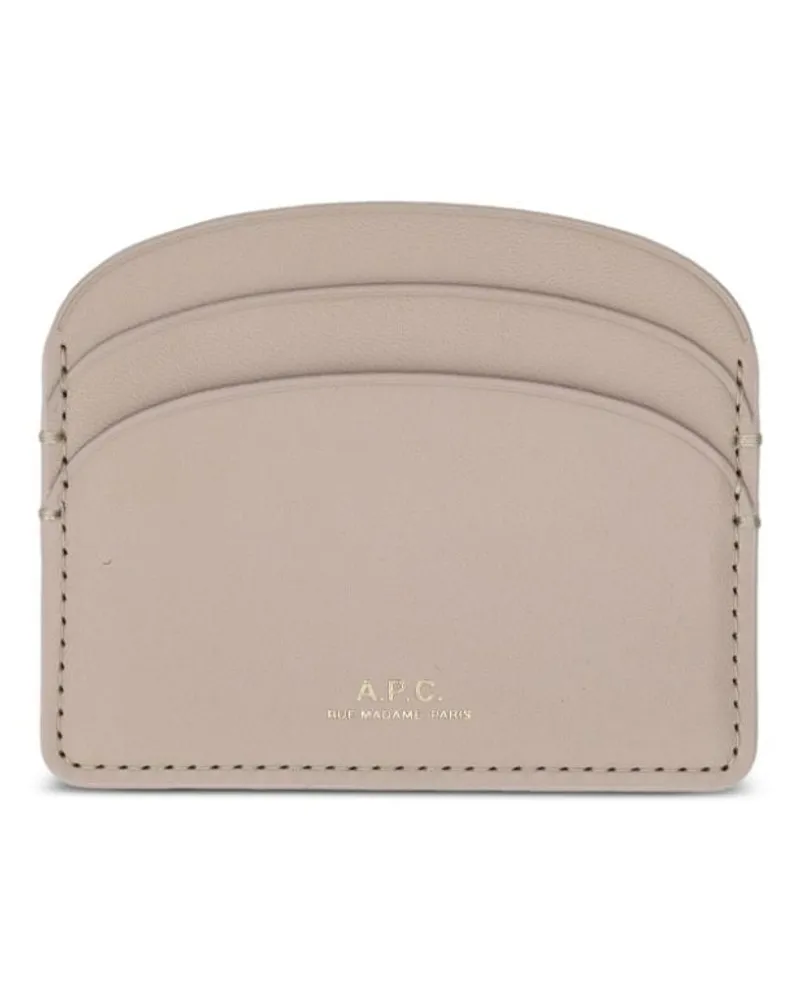 A.P.C. Kartenetui mit Logo-Print Nude