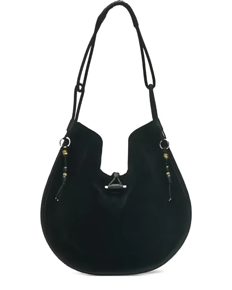 Isabel Marant Oskan Schultertasche aus Wildleder - Schwarz Schwarz